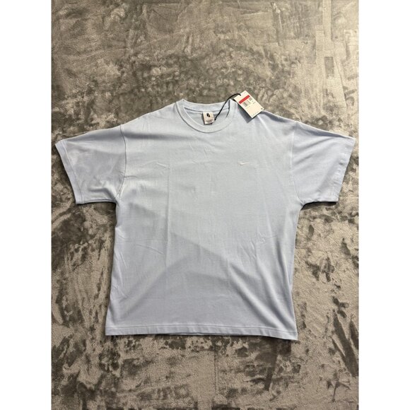 Nike Shirt Mens Large Blue CV0559-441 Minimal Swoosh Logo Casual Cotton New Tags - Picture 1 of 11